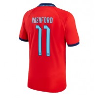 Koszulka piłkarska Anglia Marcus Rashford #11 Strój wyjazdowy MŚ 2022 tanio Krótki Rękaw